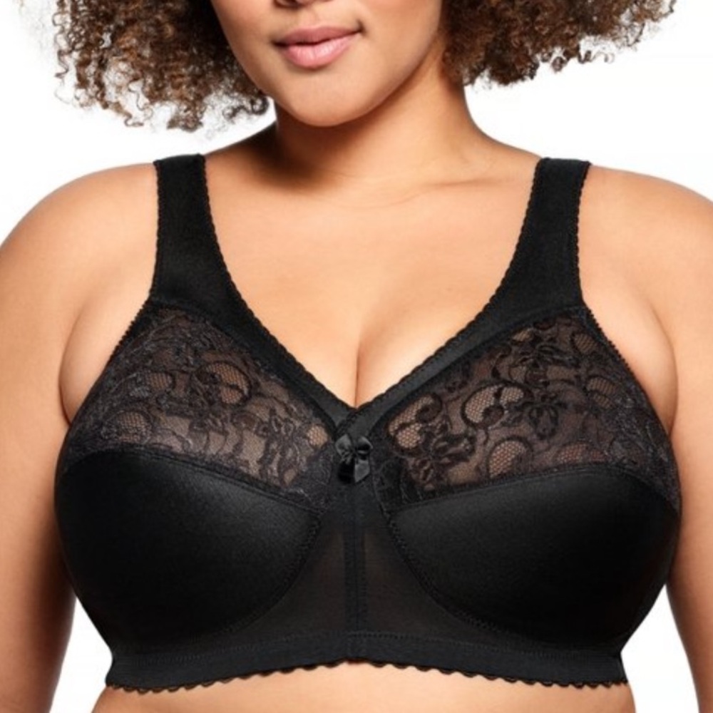 GLAMORISE Womens MagicLift Original Support Wirefree Bra 1000 Black 46DD NWOT